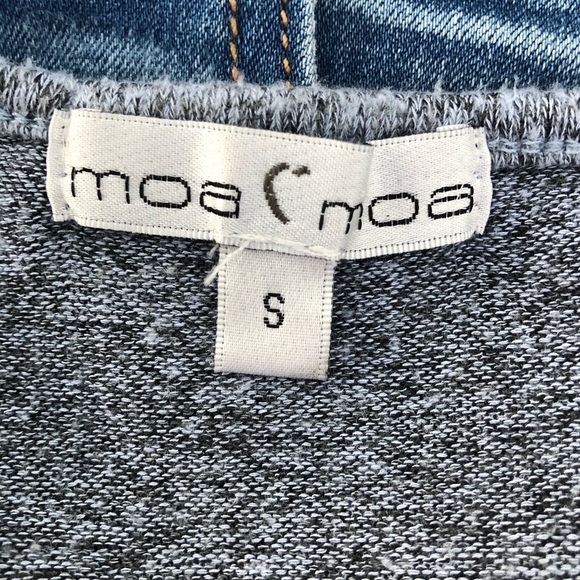 Moa Moa Crisscross Pullover Sweater Blue Sz Small - Picture 6 of 6